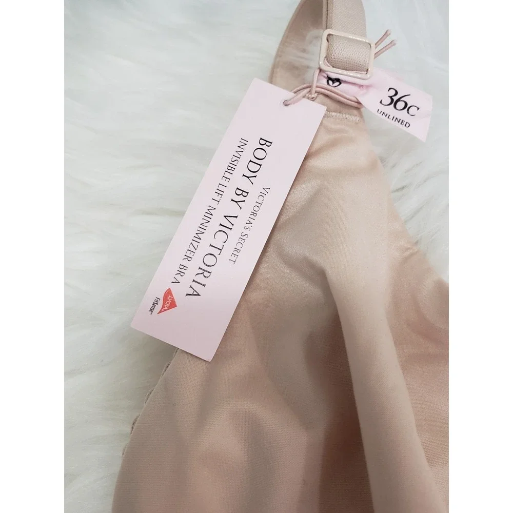 NEW 36C Victoria's Secret Body by Victoria Invisible Lift Minimizer Bra BEIGE